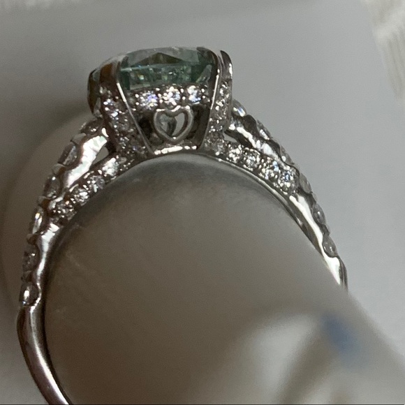 2.0 Carat Ice Blue Moissanite Ring - Picture 5 of 15
